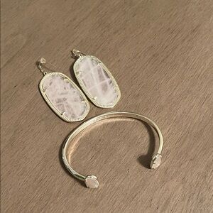 Kendra Scott Silver and White Earrings
